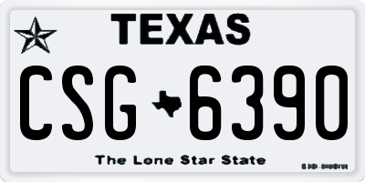 TX license plate CSG6390