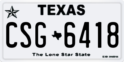 TX license plate CSG6418