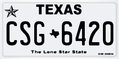 TX license plate CSG6420