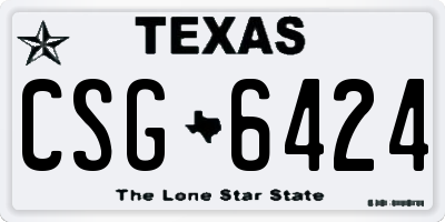 TX license plate CSG6424