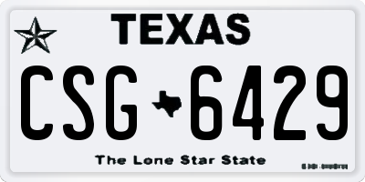 TX license plate CSG6429
