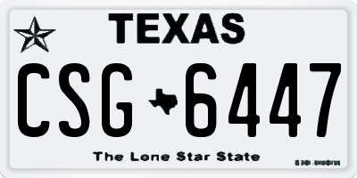 TX license plate CSG6447