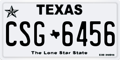 TX license plate CSG6456