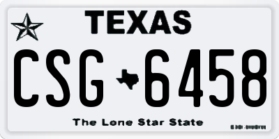 TX license plate CSG6458