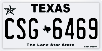 TX license plate CSG6469