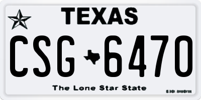 TX license plate CSG6470