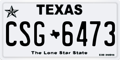 TX license plate CSG6473