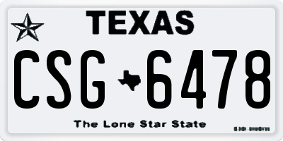 TX license plate CSG6478