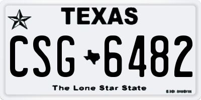 TX license plate CSG6482