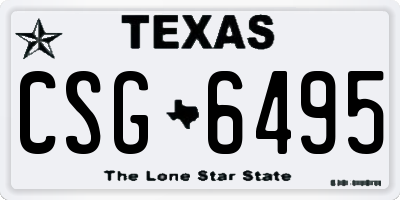 TX license plate CSG6495