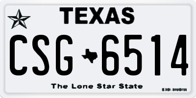 TX license plate CSG6514