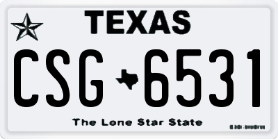 TX license plate CSG6531