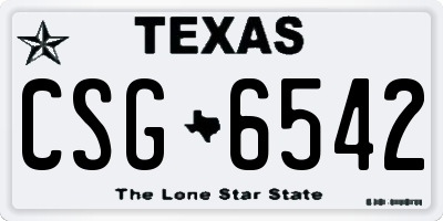 TX license plate CSG6542