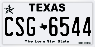 TX license plate CSG6544