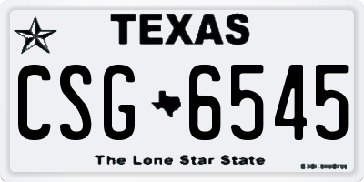 TX license plate CSG6545