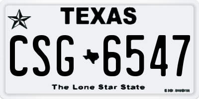 TX license plate CSG6547