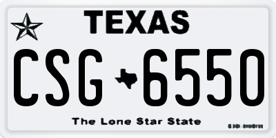 TX license plate CSG6550