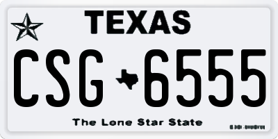 TX license plate CSG6555
