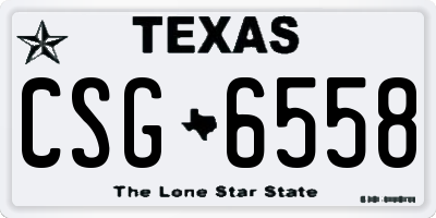 TX license plate CSG6558