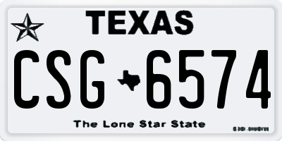 TX license plate CSG6574
