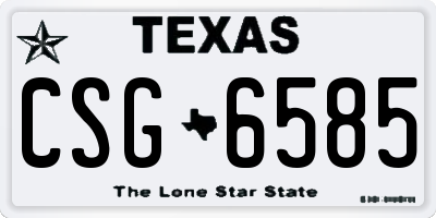 TX license plate CSG6585