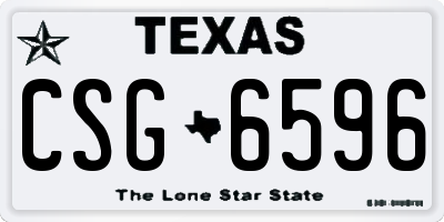 TX license plate CSG6596