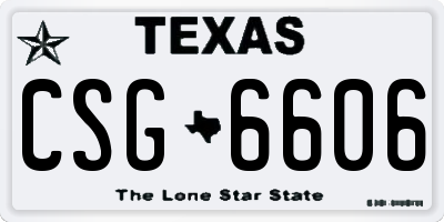 TX license plate CSG6606