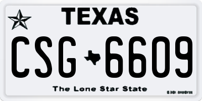 TX license plate CSG6609