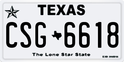 TX license plate CSG6618