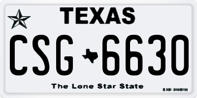 TX license plate CSG6630