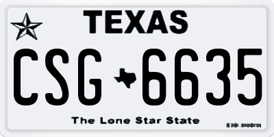 TX license plate CSG6635