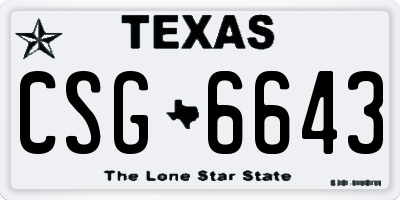 TX license plate CSG6643