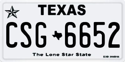 TX license plate CSG6652