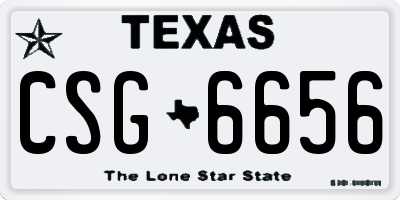 TX license plate CSG6656