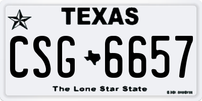TX license plate CSG6657
