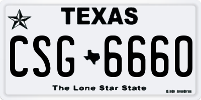 TX license plate CSG6660