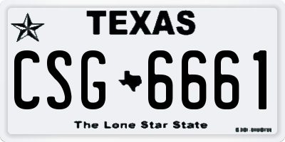 TX license plate CSG6661
