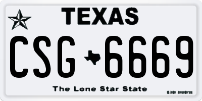 TX license plate CSG6669