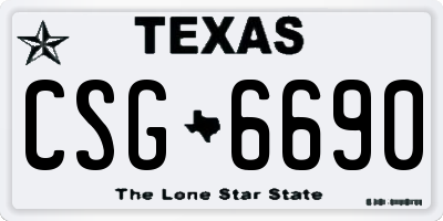 TX license plate CSG6690