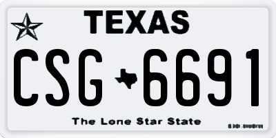 TX license plate CSG6691