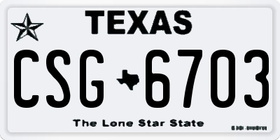 TX license plate CSG6703