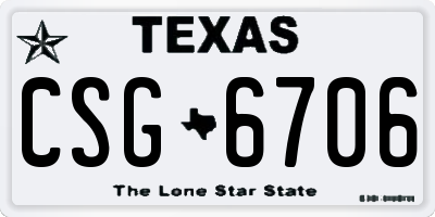 TX license plate CSG6706