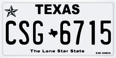 TX license plate CSG6715