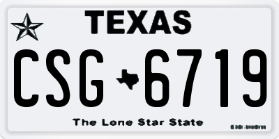 TX license plate CSG6719