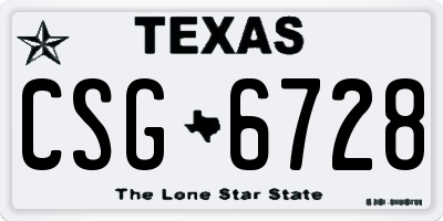 TX license plate CSG6728