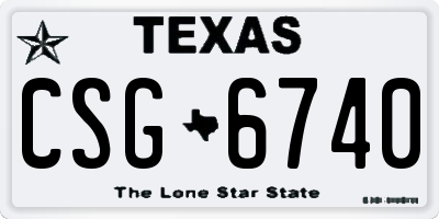 TX license plate CSG6740
