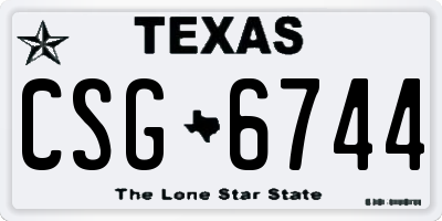TX license plate CSG6744