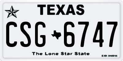 TX license plate CSG6747