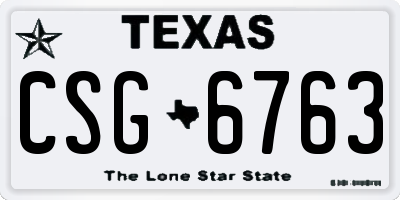 TX license plate CSG6763