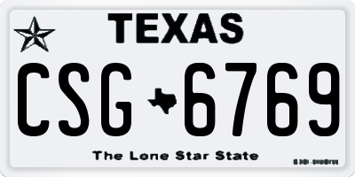 TX license plate CSG6769